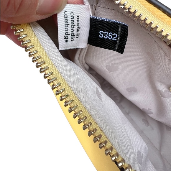 KATE SPADE Hobo Bag Yellow Purse EUC zip Top FAST SHIPPING - Picture 12 of 16
